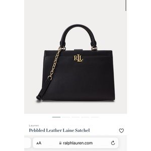 NEW Ralph Lauren Bag “Pebbled Leather Laine Satchel”